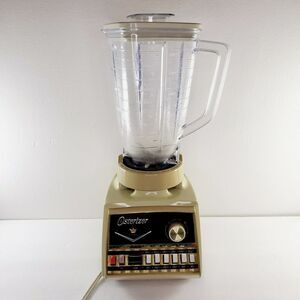 Vtg Osterizer Imperial Blender 5 Cup Plastic Pitcher Pulse Matic Harvest Gold